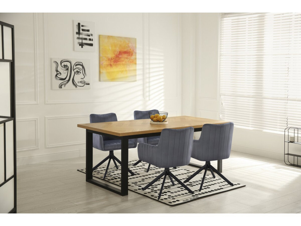 Lot de 2 chaises en tissu "Pharell" - 60 x 61 x 91 cm - Gris