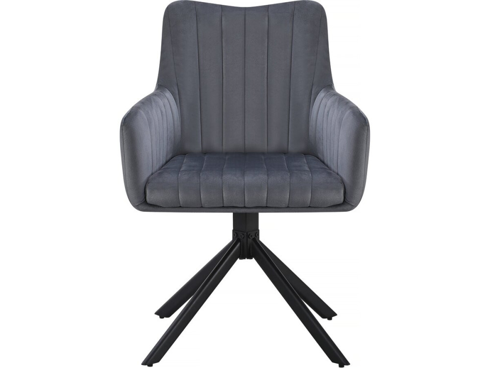 Lot de 2 chaises en tissu "Pharell" - 60 x 61 x 91 cm - Gris