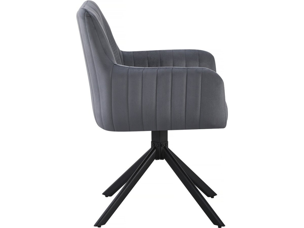 Lot de 2 chaises en tissu "Pharell" - 60 x 61 x 91 cm - Gris