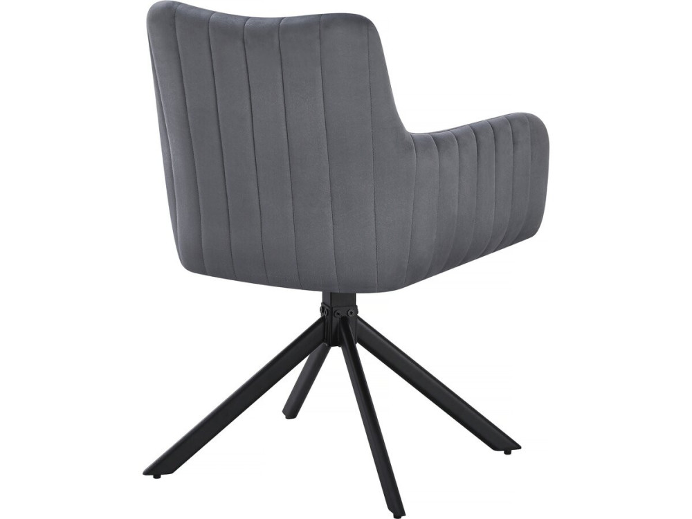 Lot de 2 chaises en tissu "Pharell" - 60 x 61 x 91 cm - Gris