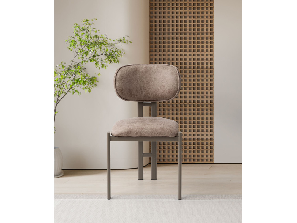 Ensemble de chaises (2 pièces) en métal "Muriz" - Vison