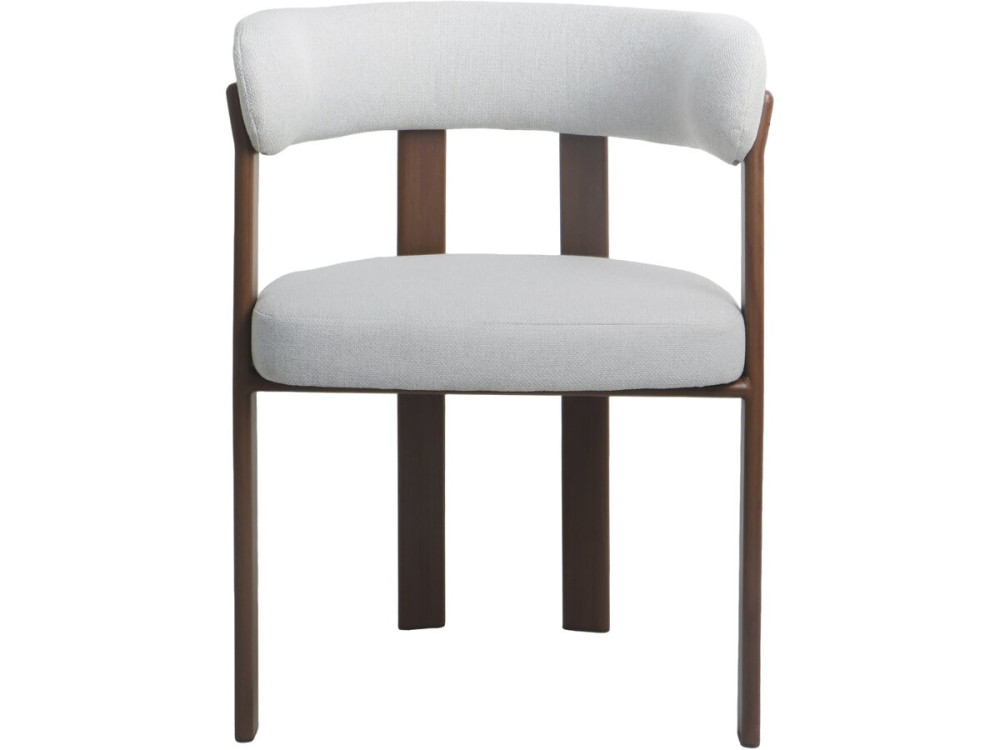 Lot de 2 chaises de salle à manger avec accoudoirs "Opale" - Gris clair