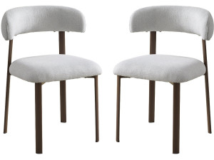 Lot de 2 chaises de salle à manger imitation bois "Aurea" - Gris clair