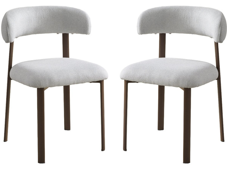 Lot de 2 chaises de salle à manger imitation bois "Aurea" - Gris clair