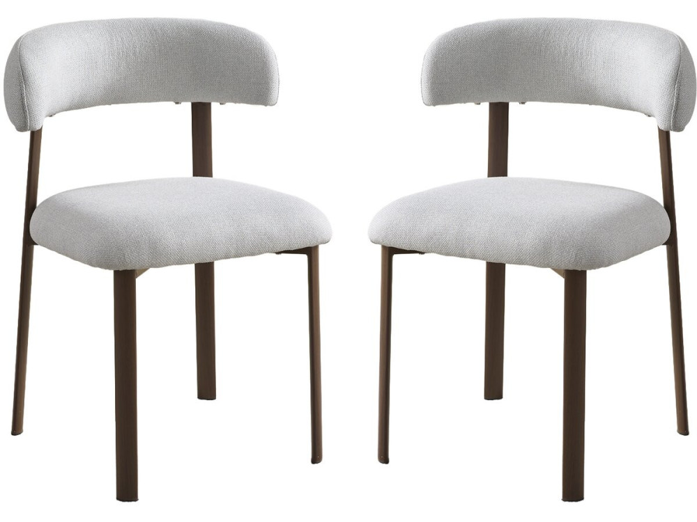 Lot de 2 chaises de salle à manger imitation bois "Aurea" - Gris clair