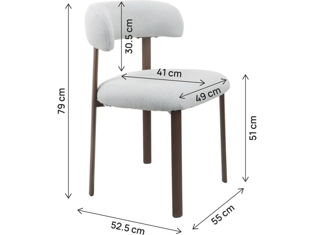 Lot de 2 chaises de salle à manger imitation bois "Aurea" - Gris clair