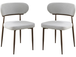 Lot de 2 chaises de salle à manger imitation bois "Elora" - Gris clair