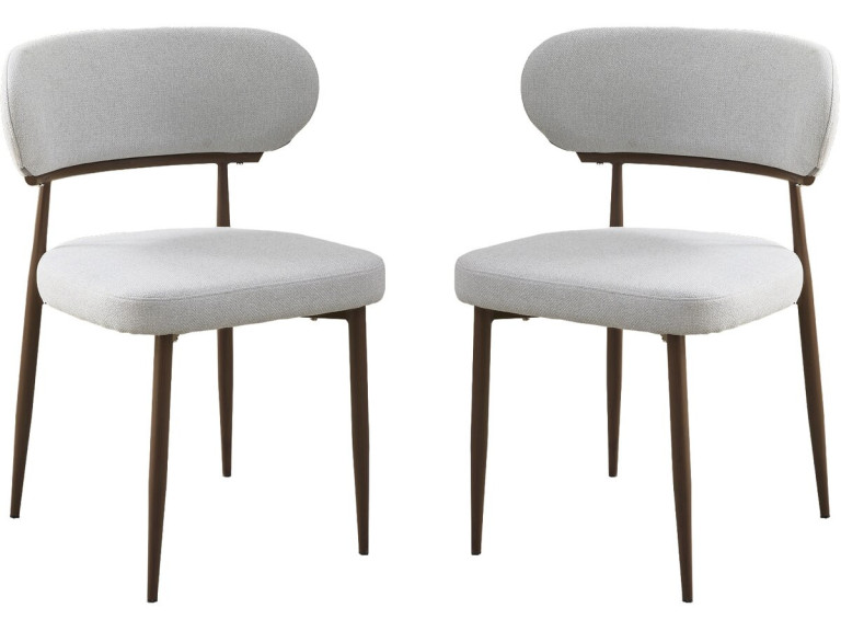 Lot de 2 chaises de salle à manger imitation bois "Elora" - Gris clair