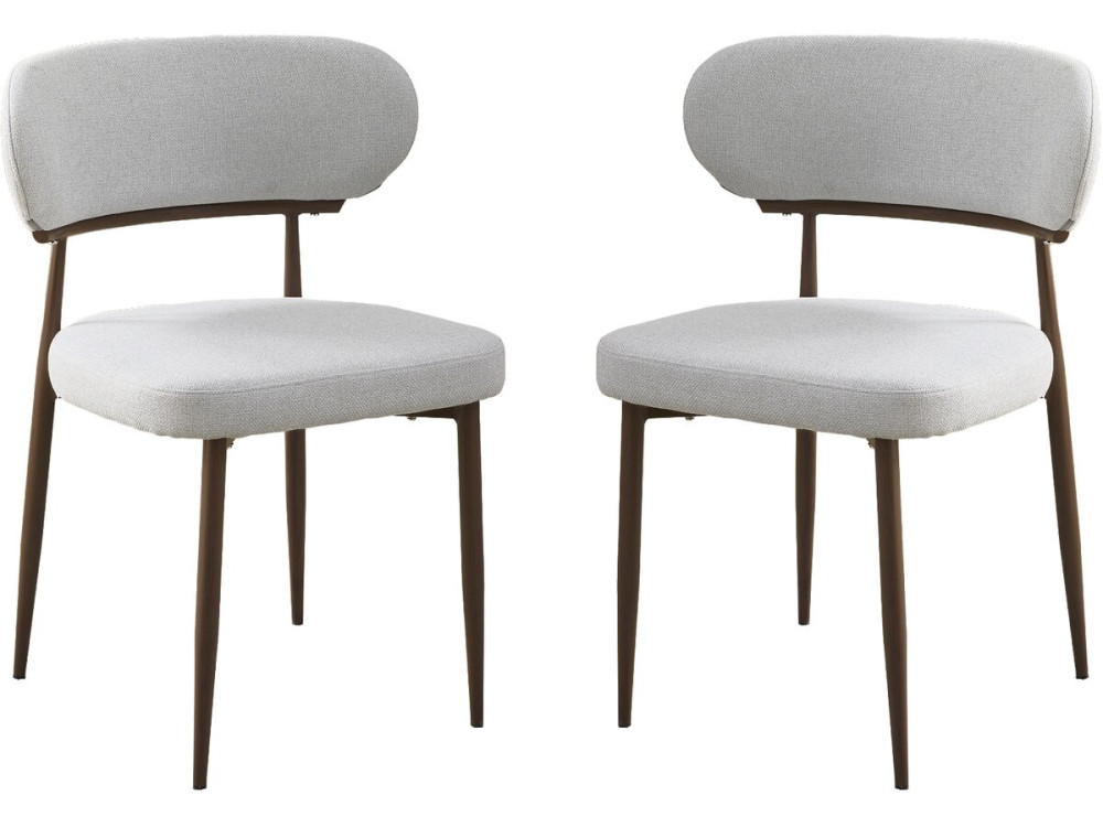 Lot de 2 chaises de salle à manger imitation bois "Elora" - Gris clair