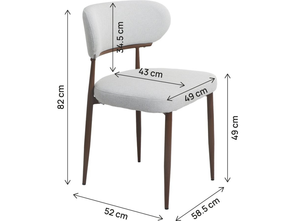 Lot de 2 chaises de salle à manger imitation bois "Elora" - Gris clair