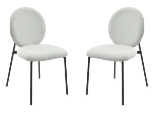 Lot de 2 chaises de salle à manger en métal "Perla" - Gris clair