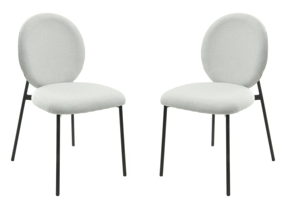 Lot de 2 chaises de salle à manger en métal "Perla" - Gris clair