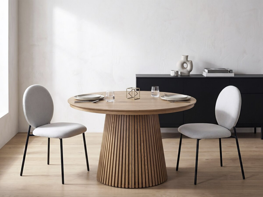 Lot de 2 chaises de salle à manger en métal "Perla" - Gris clair