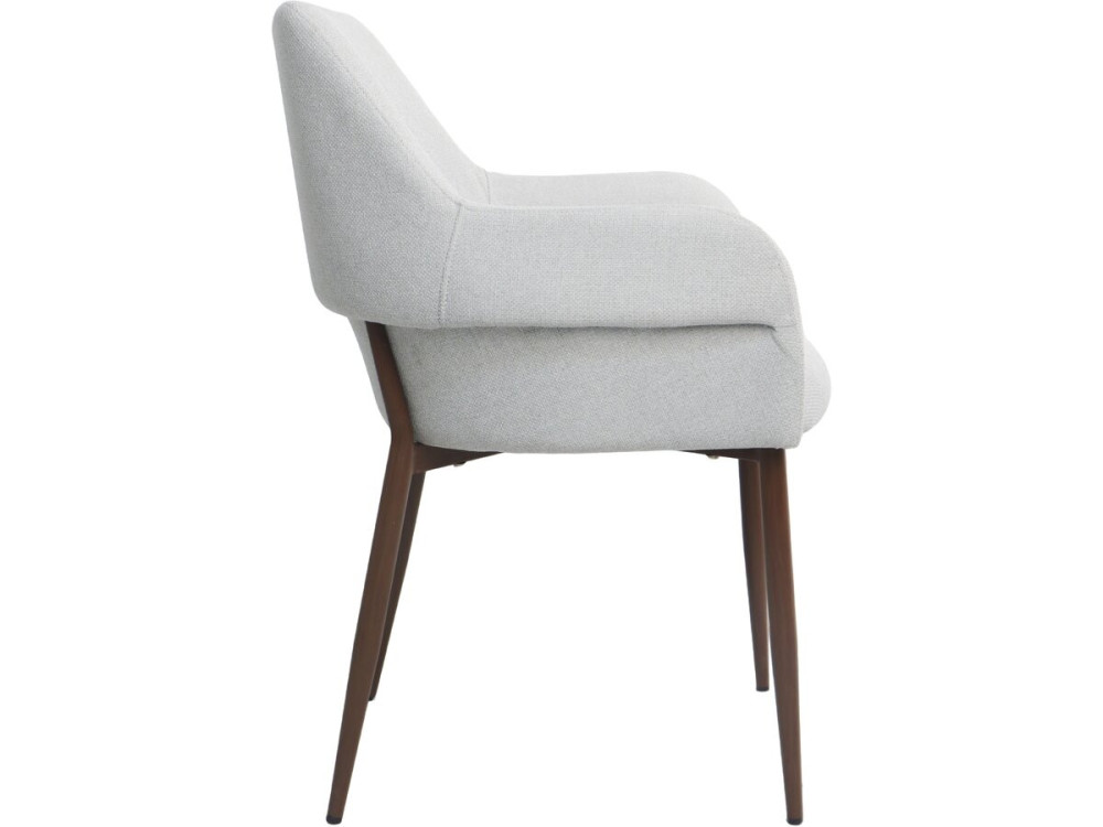 Lot de 2 chaises de salle à manger avec accoudoirs "Jade" - Gris clair