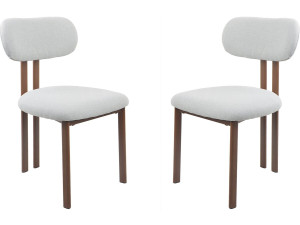 Lot de 2 chaises de salle à manger imitation bois "Veralia" - Gris clair