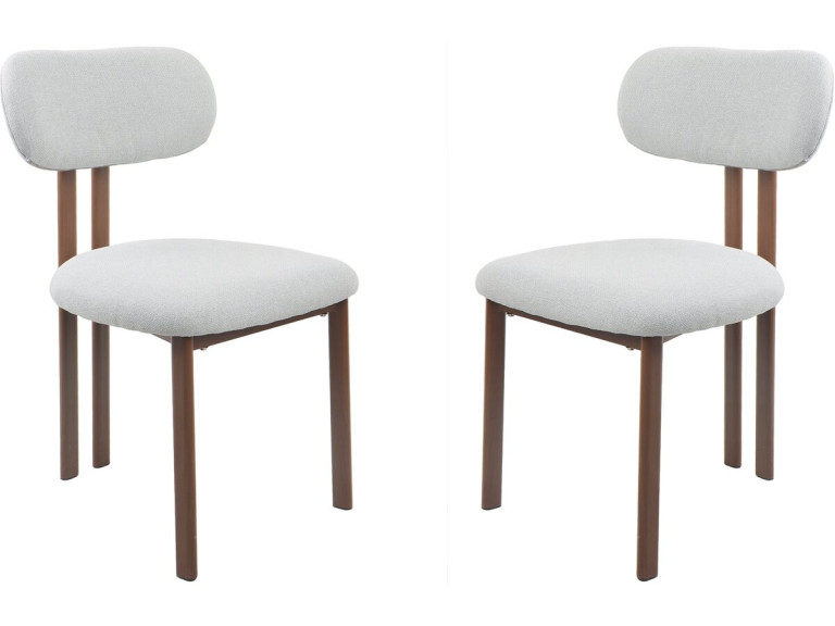 Lot de 2 chaises de salle à manger imitation bois "Veralia" - Gris clair
