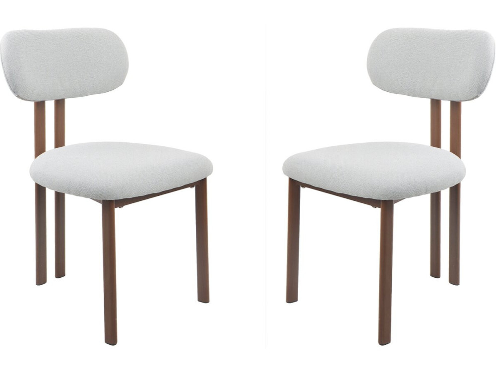 Lot de 2 chaises de salle à manger imitation bois "Veralia" - Gris clair