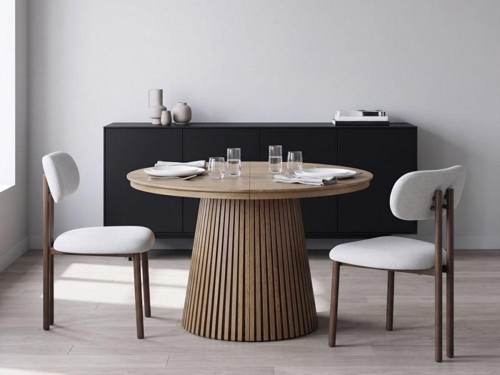 Lot de 2 chaises de salle à manger imitation bois "Veralia" - Gris clair