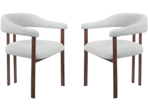 Lot de 2 chaises de salle à manger imitation bois "Serelia" - Gris clair