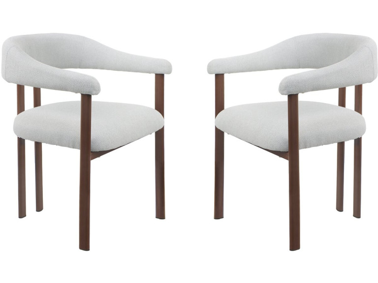 Lot de 2 chaises de salle à manger imitation bois "Serelia" - Gris clair