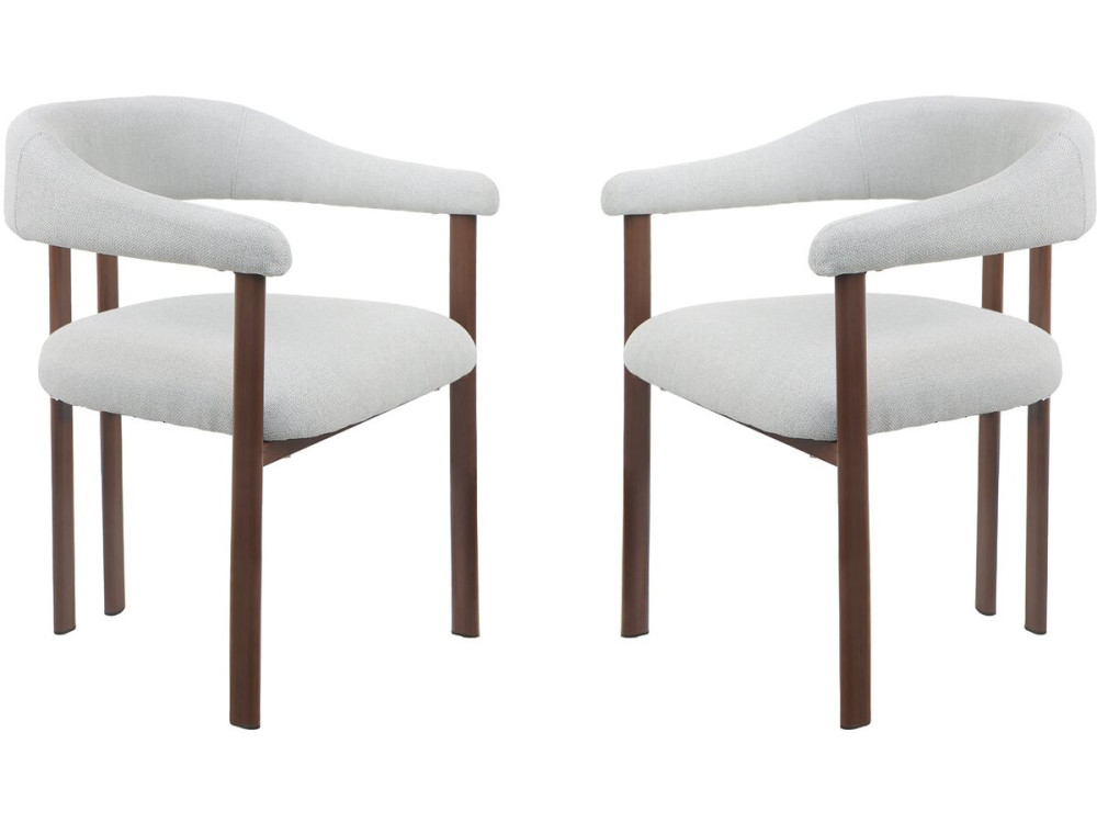 Lot de 2 chaises de salle à manger imitation bois "Serelia" - Gris clair