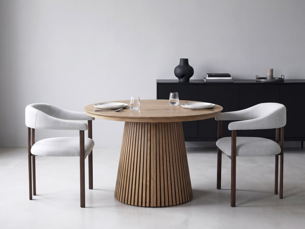 Lot de 2 chaises de salle à manger imitation bois "Serelia" - Gris clair