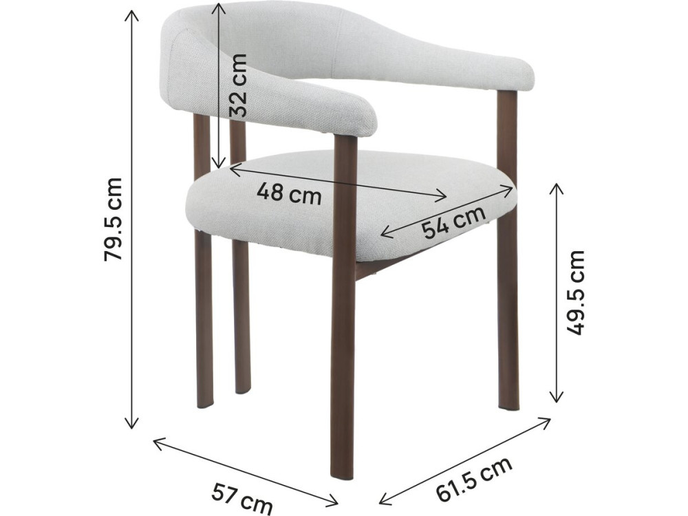 Lot de 2 chaises de salle à manger imitation bois "Serelia" - Gris clair