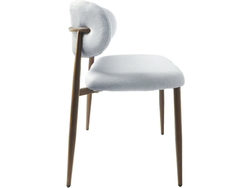 Banc de salle à manger en tissu - 110 cm - "Sélène" - 3 places - Gris clair et marron
