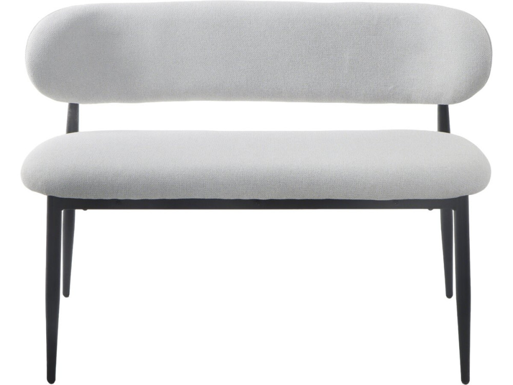 Banc de salle à manger en tissu - 110 cm - "Sélène" - 3 places - Gris clair et Noir