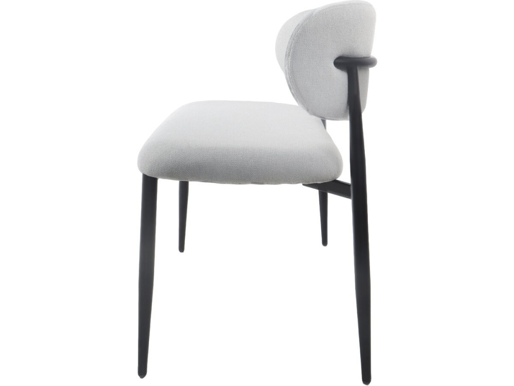 Banc de salle à manger en tissu - 110 cm - "Sélène" - 3 places - Gris clair et Noir