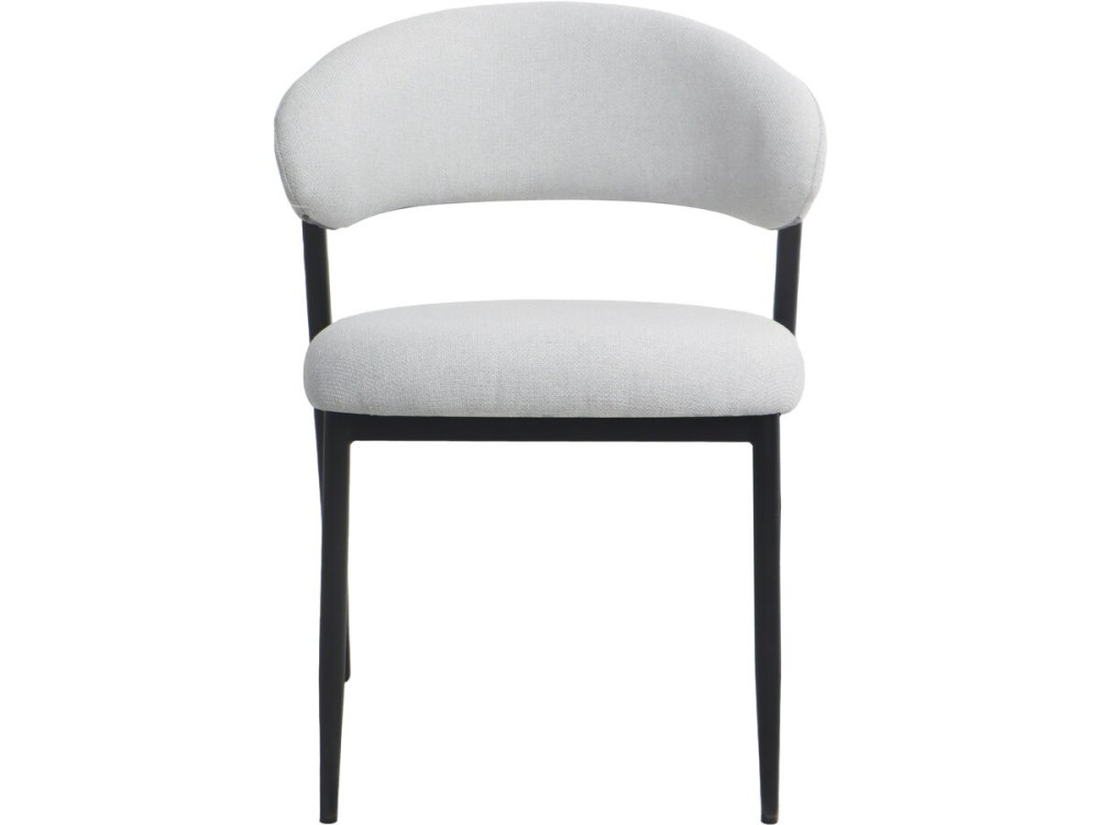 Lot de 2 chaises de salle à manger en tissu et métal "Edena" - Gris clair