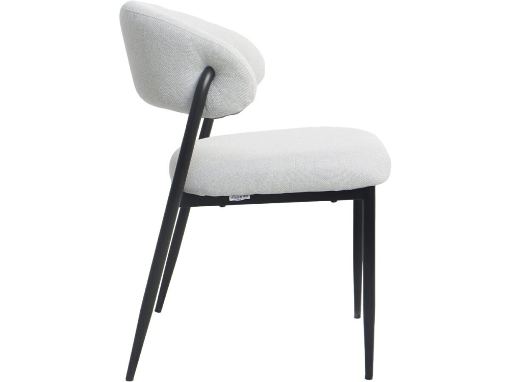 Lot de 2 chaises de salle à manger en tissu et métal "Edena" - Gris clair