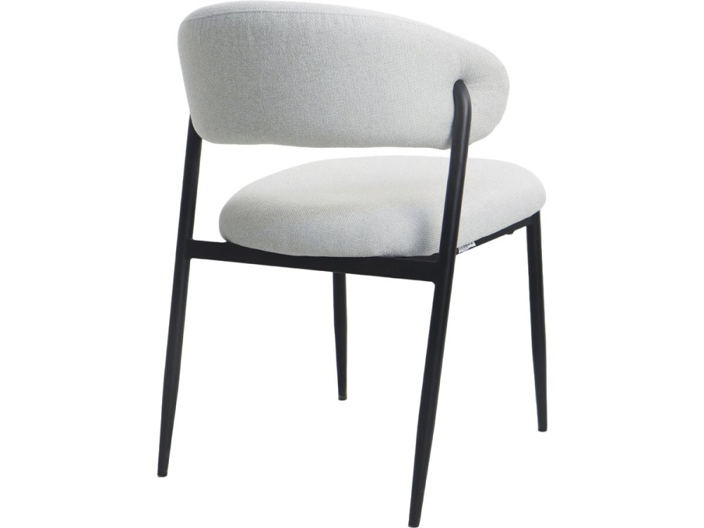 Lot de 2 chaises de salle à manger en tissu et métal "Edena" - Gris clair