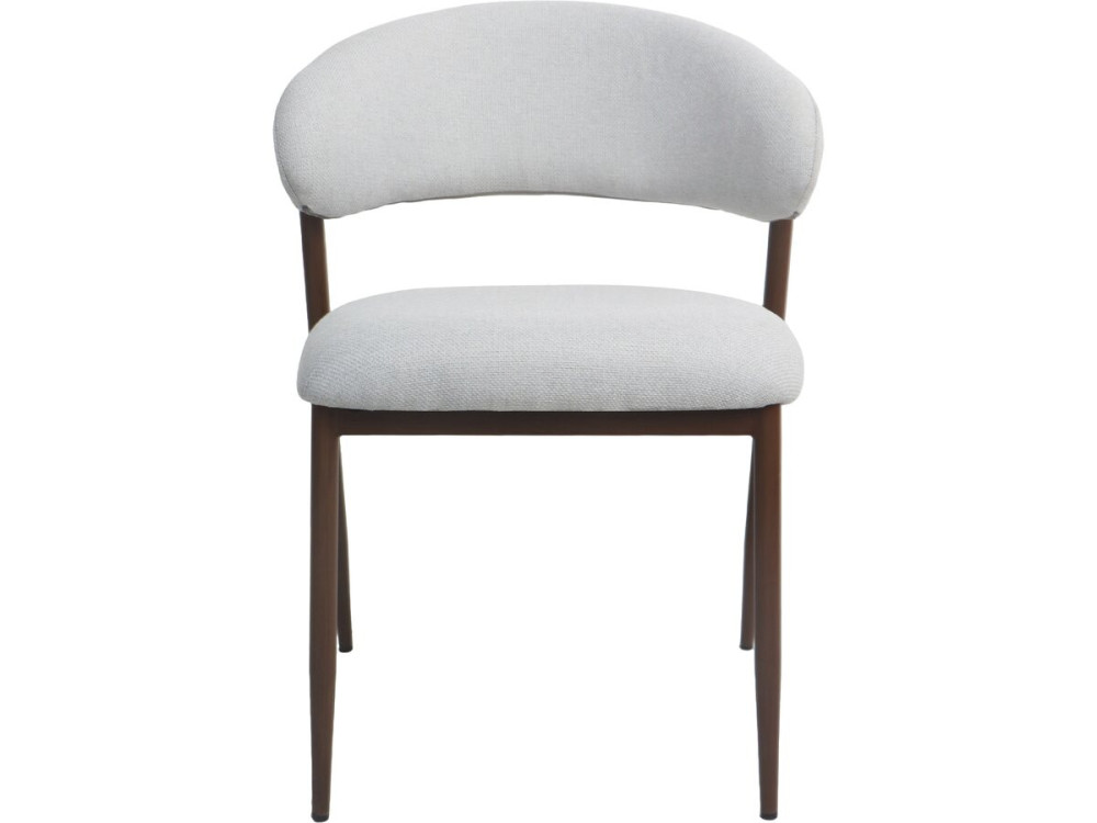 Lot de 2 chaises de salle à manger en tissu et métal "Edena" - Gris clair