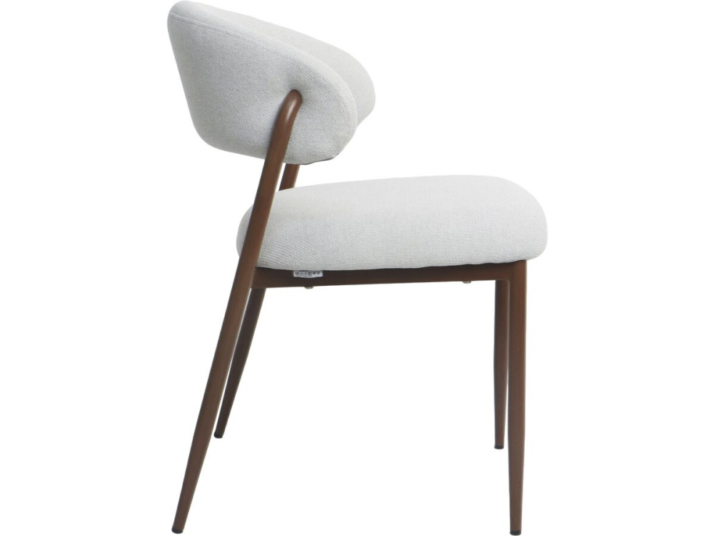 Lot de 2 chaises de salle à manger en tissu et métal "Edena" - Gris clair