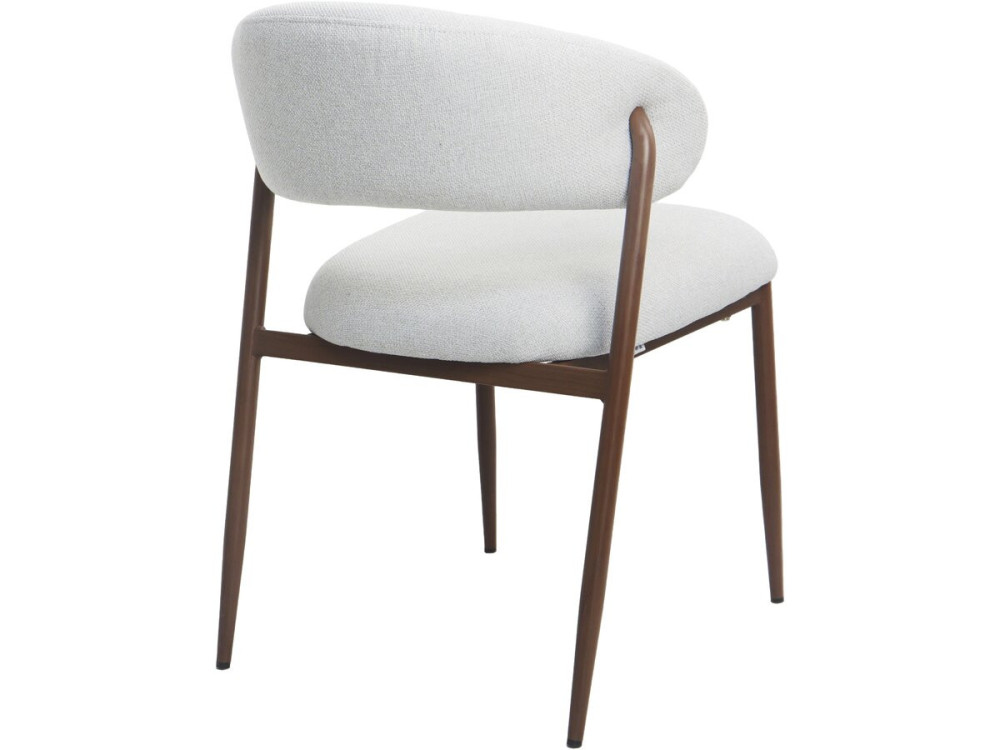 Lot de 2 chaises de salle à manger en tissu et métal "Edena" - Gris clair