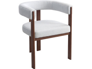 Fauteuil de salle à manger imitation bois "Neora" - Gris clair