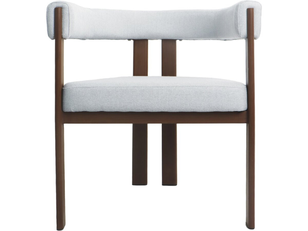 Fauteuil de salle à manger imitation bois "Neora" - Gris clair