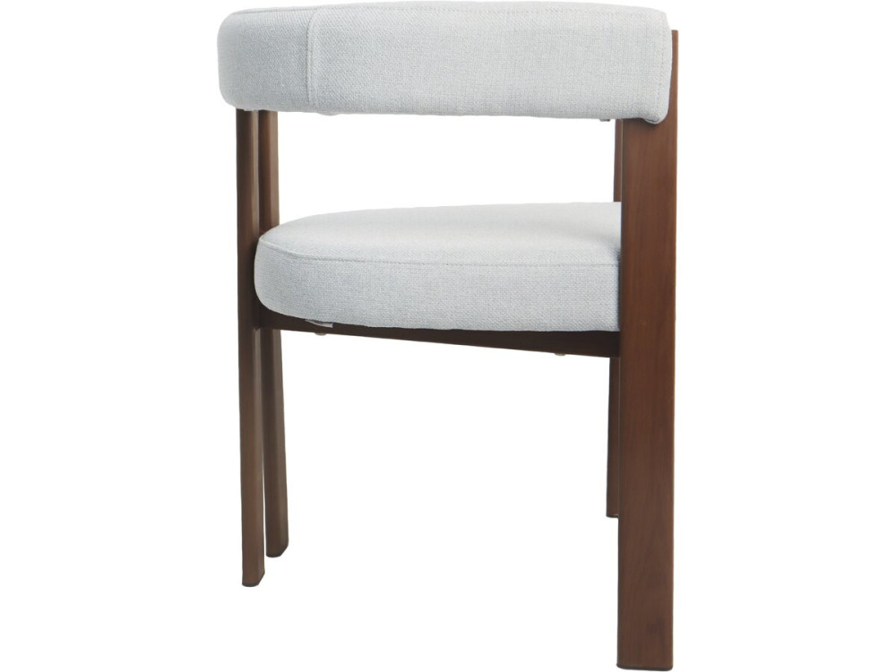 Fauteuil de salle à manger imitation bois "Neora" - Gris clair