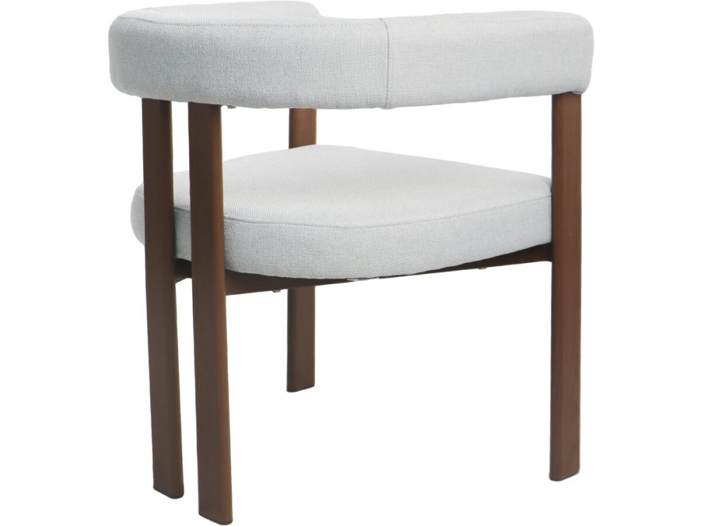 Fauteuil de salle à manger imitation bois "Neora" - Gris clair