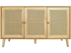 Buffet style cannage "Neuille" - 120 x 40 x 71.5 cm - Beige