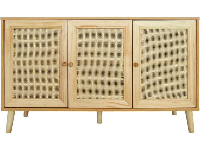 Buffet style cannage "Neuille" - 120 x 40 x 71.5 cm - Beige