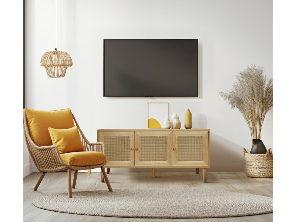 Buffet style cannage "Neuille" - 120 x 40 x 71.5 cm - Beige