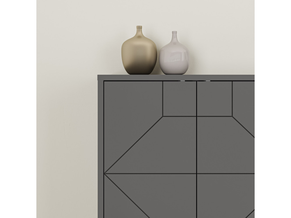 Buffet en bois "Dune" - 183 x 35 x 77 cm - Anthracite
