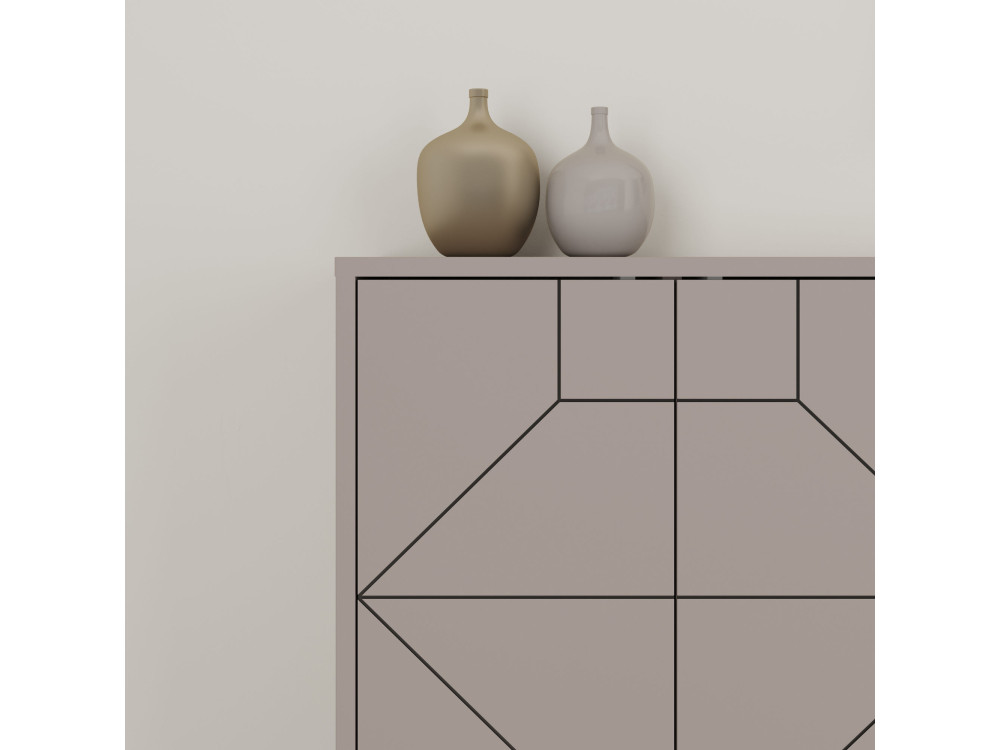 Buffet en bois "Dune" - 184 x 35 x 77 cm - Moka clair