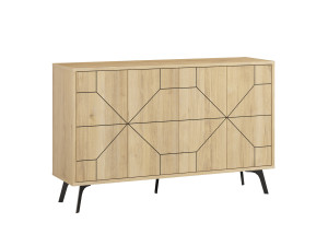 Buffet en bois "Dune" - 123 x 35 x 62 cm - Beige