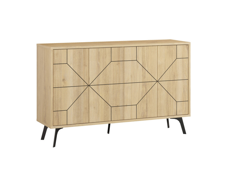 Buffet en bois "Dune" - 123 x 35 x 62 cm - Beige