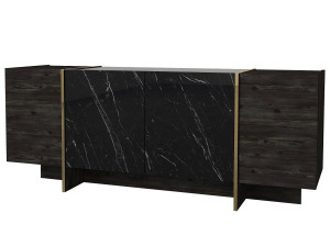 Buffet en bois "Veyron" - 180 x 46 x 75 cm - Noir Or