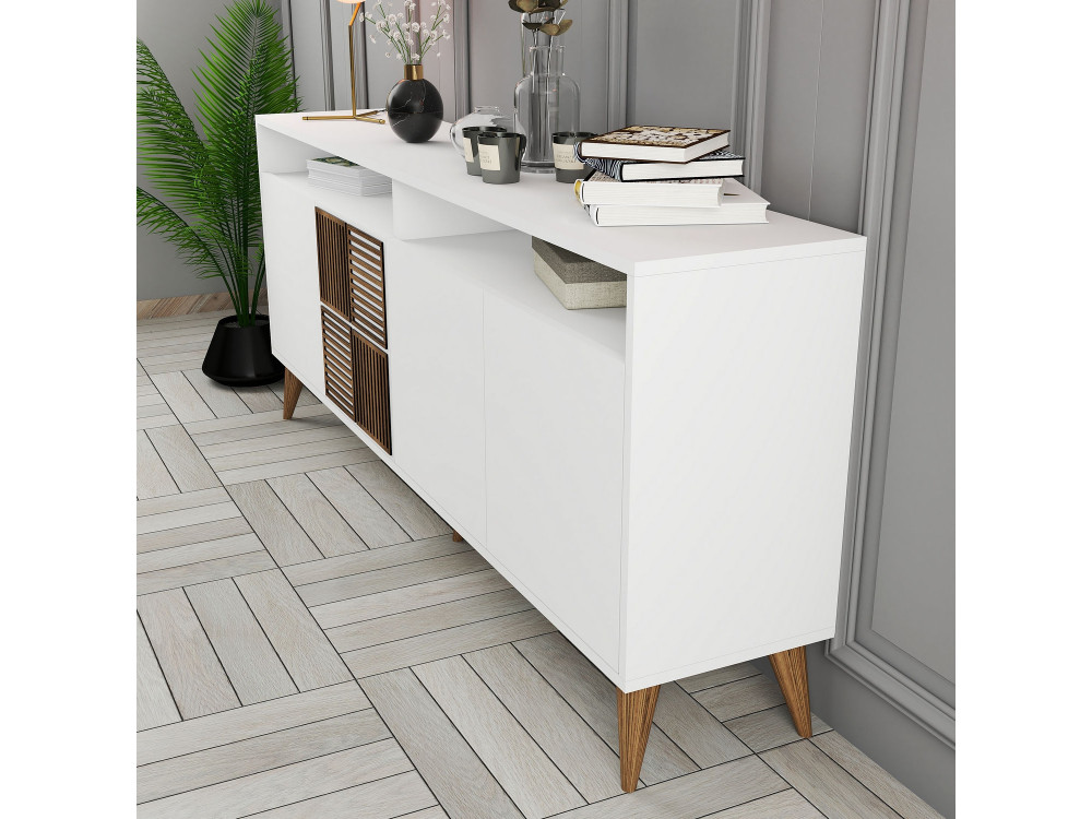 Console en bois "Milan" - 180 x 35 x 78 cm - Blanc