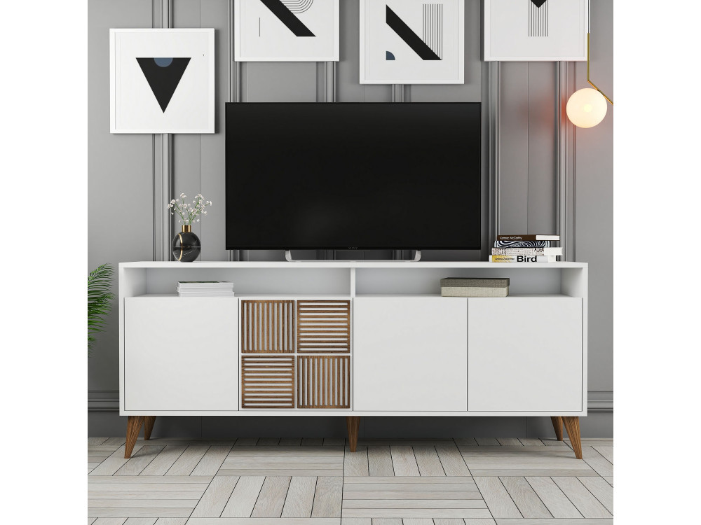 Console en bois "Milan" - 180 x 35 x 78 cm - Blanc